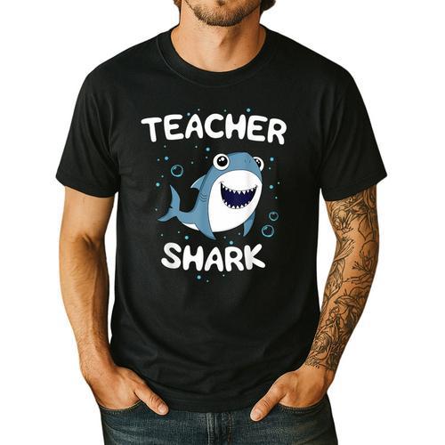 Teacher Shark Teaching Back To School Kindergarten Men's Casual T-Shirt - teacherstshirts.com