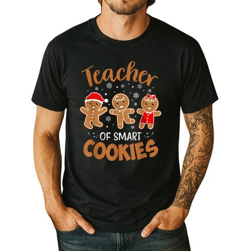 Teacher Of Smart Cookies Gingerbread Christmas Teacher Cute Men Women Kids Men's Casual T-Shirt - teacherstshirts.com