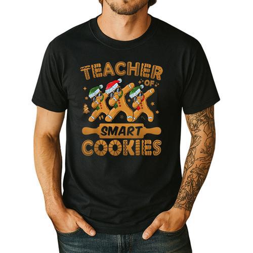 Teacher Of Smart Cookies Gingerbread Christmas Teacher Men's Casual T-Shirt - teacherstshirts.com DE