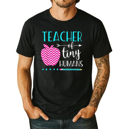 Teacher Of Tiny Humans Preschool Pre K Kindergarten Teacher Men's Casual T-Shirt - teacherstshirts.com AU