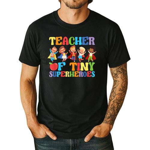 Teacher Of Tiny Superheroes Teach 100th Day Of School Men's Casual T-Shirt - teacherstshirts.com AU