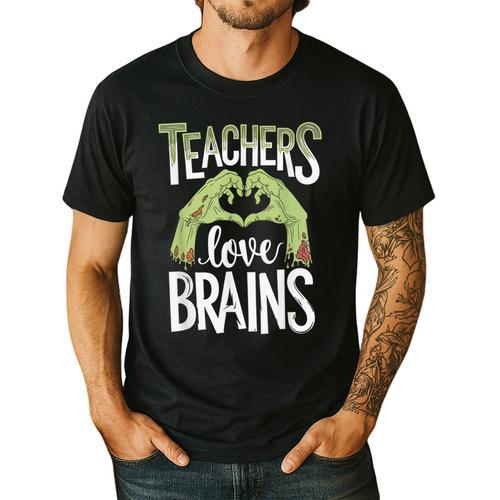 Teachers Love Zombie Teacher Halloween Fun Men's Casual T-Shirt - teacherstshirts.com