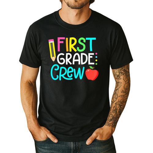 Team 1st Grade Crew Back To School 1st Grade Teacher Kids Men's Casual T-Shirt - teacherstshirts.com DE