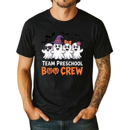 Team Preschool Boo Crew Halloween Teacher Student Costume Men's Casual T-Shirt - teacherstshirts.com AU