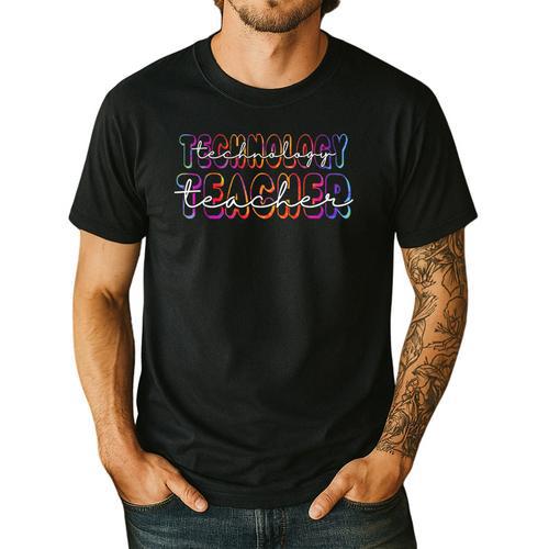 Technology Teacher Student First Day Back To School Tie Dye For Men Women Girls Kids Men's Casual T-Shirt - teacherstshirts.com