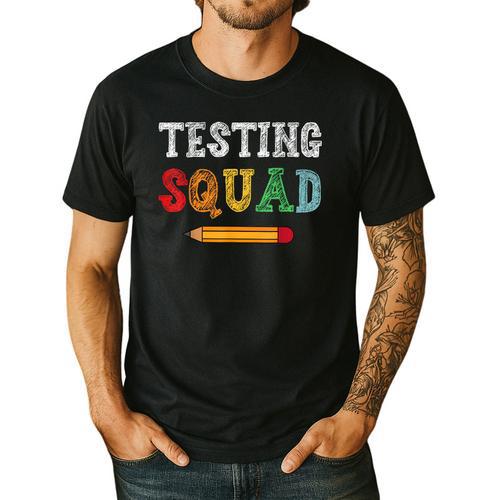 Testing Squad Costume Test Day Teacher Student School Men's Casual T-Shirt - teacherstshirts.com DE