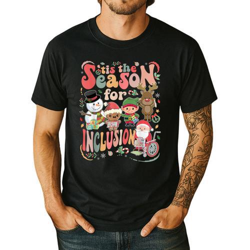 Tis The Season For Inclusion Christmas Sped Teacher Men's Casual T-Shirt - teacherstshirts.com DE