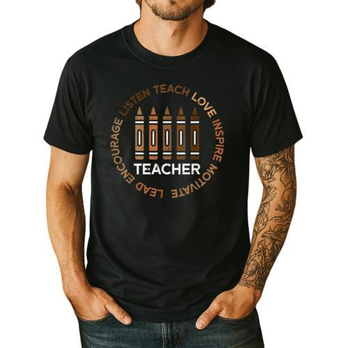 History Teacher Teach Love African American Men Women Men's Casual T-Shirt - teacherstshirts.com DE