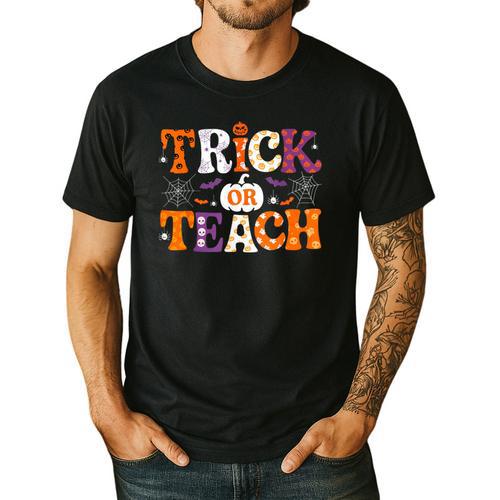 Trick Or Teach Teacher Halloween Costume Men Women Men's Casual T-Shirt - teacherstshirts.com AU