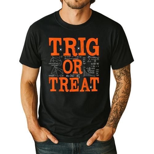 Trig Or Treat Trigonometry Math Teacher Halloween Men's Casual T-Shirt - teacherstshirts.com AU