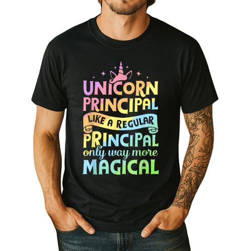 Unicorn Principal Back To School Teacher Appreciation Men's Casual T-Shirt - teacherstshirts.com UK