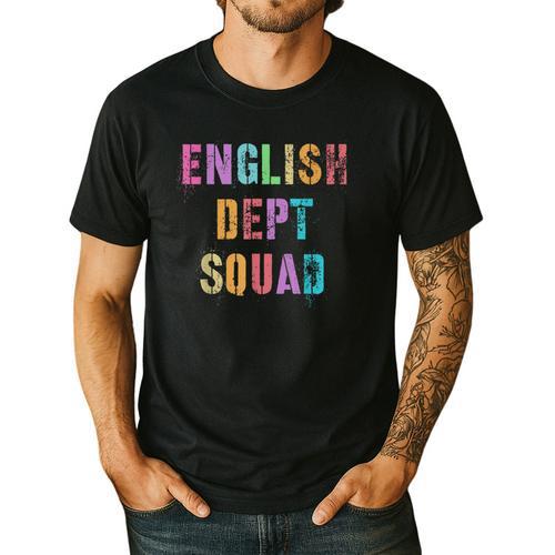 Vintage ENGLISH DEPT SQUAD Back To School Teacher Student Men's Casual T-Shirt - teacherstshirts.com DE