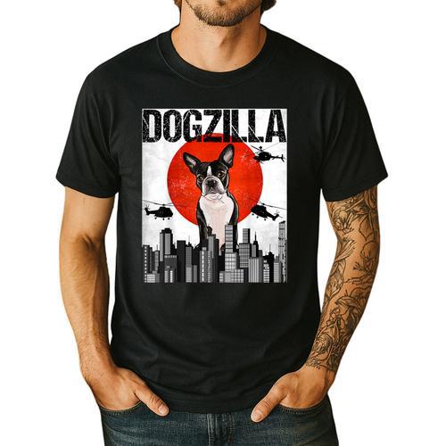 Vintage Japanese Dogzilla Boston Terrier Men's Casual T-Shirt - Bostonterriersmerch.com