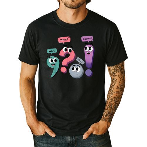 Wait What Stop It I Agree Grammar English Teacher Men's Casual T-Shirt - teacherstshirts.com AU