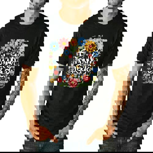 Wildflower 4th Fourth Grade Floral Back To School Teacher Men&#x27;s Casual T-Shirt - teacherstshirts.com