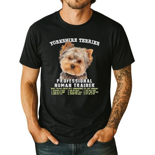 Yorkshire Terrier Yorkie Dog Professional Human Trainer Men's Casual T-Shirt - Bostonterriersmerch.com