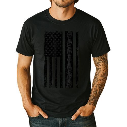 ASL Flag Sign Language Deaf ASL Teacher For Men Women Men's Casual T-Shirt - teacherstshirts.com CA