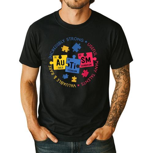 Autism Awareness Shirt Periodic Puzzle Science Teacher Men Women Kids Men's Casual T-Shirt - teacherstshirts.com AU