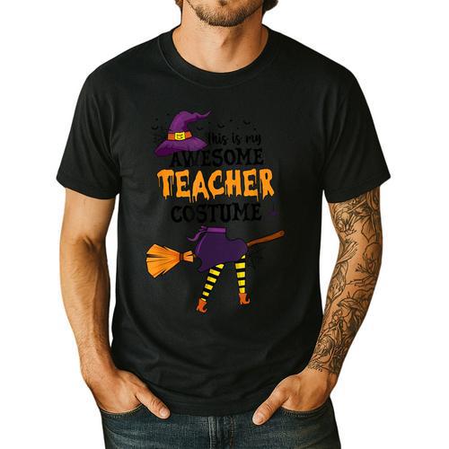 This Is My Awesome Teacher Costume Halloween Witch Men's Casual T-Shirt - teacherstshirts.com AU