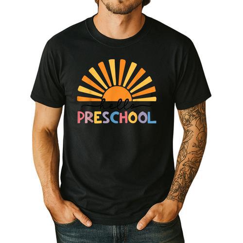 Back To School Hello Preschool For Kids Teacher Women Men's Casual T-Shirt - teacherstshirts.com UK