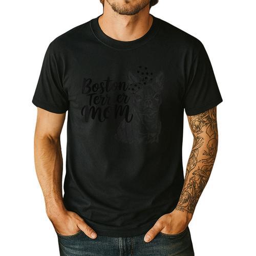 Boston Terrier Dog Bostie Mom Idea For Women Men's Casual T-Shirt - Bostonterriersmerch.com