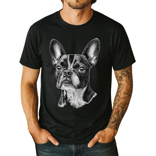 Boston Terrier Dog Motif Pet Illustration Boston Terrier For Men Women Kids Men's Casual T-Shirt - Bostonterriersmerch.com