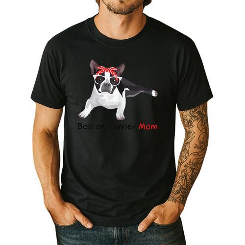 Boston Terrier Mom Bandana Boston Terrier Dog Men's Casual T-Shirt - Bostonterriersmerch.com