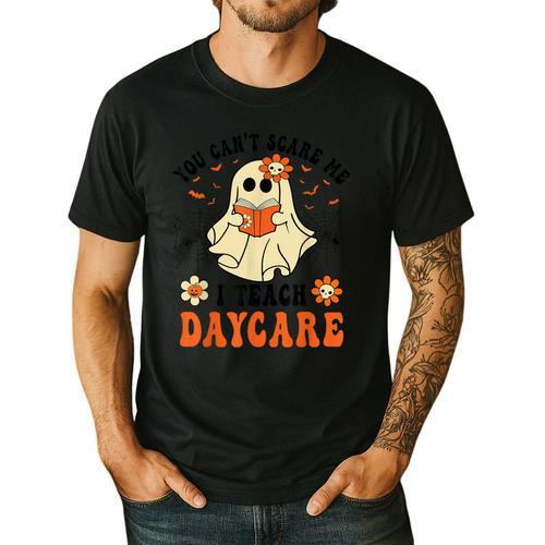 You Can't Scare Me I Teach Daycare Teacher Halloween Ghost Men's Casual T-Shirt - teacherstshirts.com CA