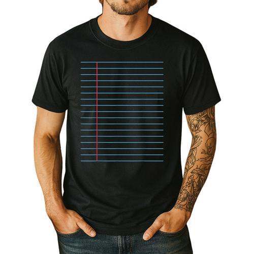 College Ruled Lined Paper Student Teacher Professor Costume Men's Casual T-Shirt - teacherstshirts.com UK