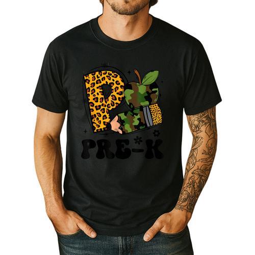 Cute Camo Pre K Back To School Teacher Kid Preschool Men's Casual T-Shirt - teacherstshirts.com