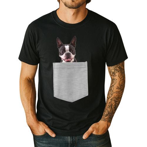 Dog In Your Pocket Boston Terrier For Men Women Girls Kids Men's Casual T-Shirt - Bostonterriersmerch.com AU