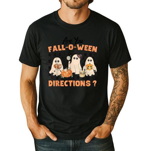Are You Fall-O-Ween Directions Halloween Ghost Fall Teacher Men's Casual T-Shirt - teacherstshirts.com UK