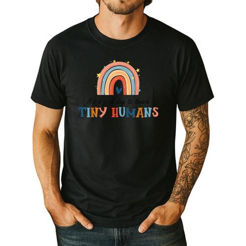 Good Day To Teach Tiny Humans Rainbow Teacher Men's Casual T-Shirt - teacherstshirts.com AU