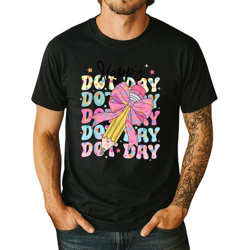 Happy Dot Day 2025 Coquette Bow Teachers Kids Boys Girls Men's Casual T-Shirt - teacherstshirts.com AU