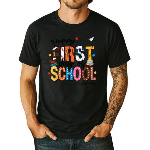 Happy First Day Of School PE Teacher Life Back To School Men's Casual T-Shirt - teacherstshirts.com CA