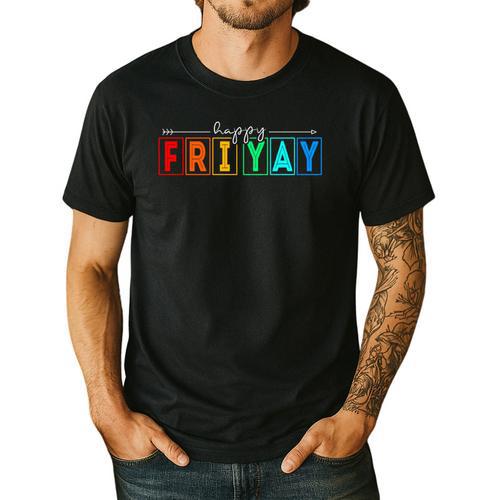 Happy Fri Yay Teacher Friday Men's Casual T-Shirt - teacherstshirts.com UK