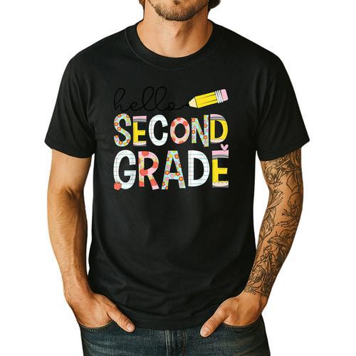 Hello Second Grade Team 2nd Grade Back To School Teacher Kid Men's Casual T-Shirt - teacherstshirts.com