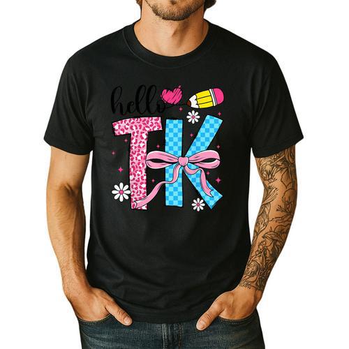 Hello TK Transitional Kindergarten Back To School Teacher Men's Casual T-Shirt - teacherstshirts.com