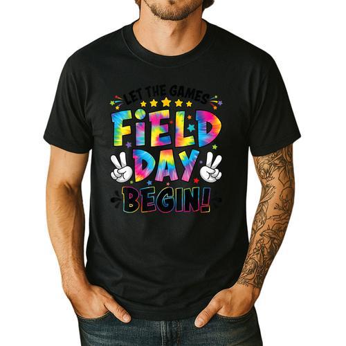 Let The Games Field Day Begin Tie Dye Adults Teacher Kids Men's Casual T-Shirt - teacherstshirts.com CA