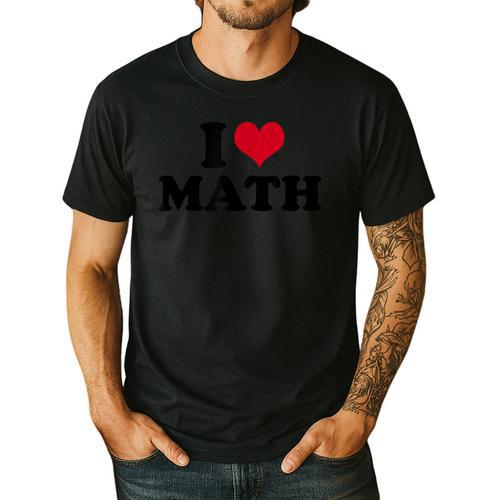 I Love Math Teacher Men's Casual T-Shirt - teacherstshirts.com