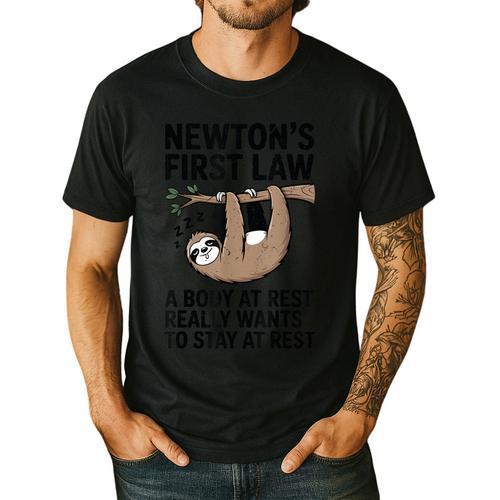 Newtons First Law Physics Jokes Science Teacher Men's Casual T-Shirt - teacherstshirts.com AU
