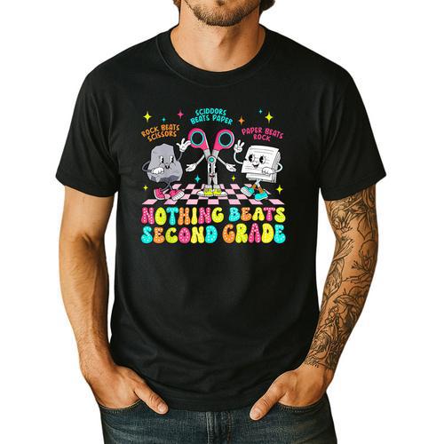 Nothing Beats 2nd Second Grade Back To School Teacher Kids Men's Casual T-Shirt - teacherstshirts.com AU