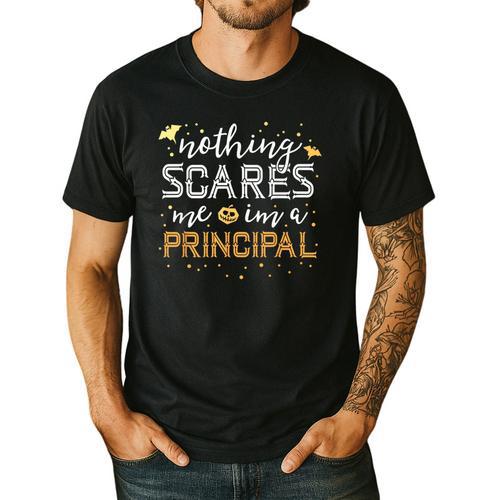 Nothing Scares Me I'm A Principal Teacher Halloween School For Men Women Kids Men's Casual T-Shirt - teacherstshirts.com CA
