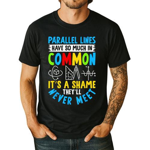 Parallel Lines Math Pun – Teacher Humor Men's Casual T-Shirt - teacherstshirts.com