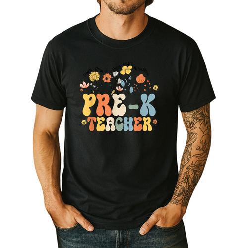 Pre-k Teacher Appreciation Teaching Wildflowers Men's Casual T-Shirt - teacherstshirts.com CA