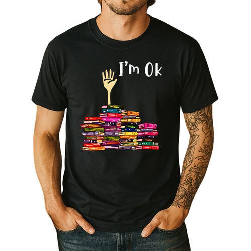Reading Books Librarian Reader Nerd I'm Ok Teacher School Men's Casual T-Shirt - teacherstshirts.com UK