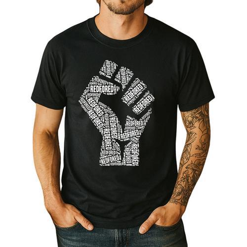Redfored Shirt Red For Ed Protest Teachers Fist Men's Casual T-Shirt - teacherstshirts.com CA