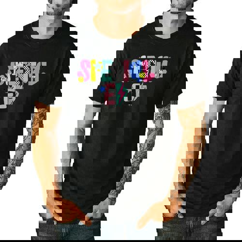 Retro Checkered Special Education Teacher Back To School Men&#x27;s Casual T-Shirt - teacherstshirts.com