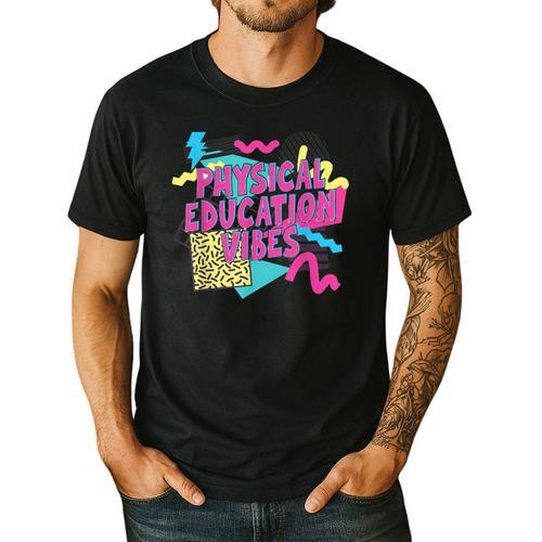 Retro Physical Education Vibes Gym Teacher Phys Ed Teacher Men's Casual T-Shirt - teacherstshirts.com AU