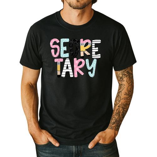 Retro Secretary Back To School Teacher Appreciation Men's Casual T-Shirt - teacherstshirts.com AU